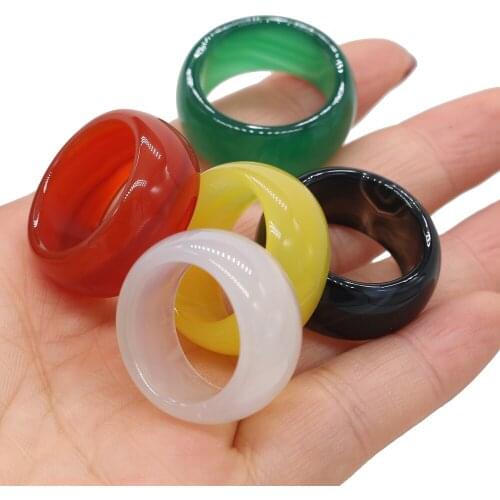 Natural stone rings jewelry a diversity of stones two kinds of models Unisex Circle Natural Stone Finger Rings charms