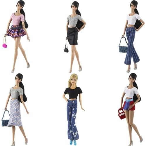 Clothes set + bag / 30cm doll clothing top and pants skirt handbag outfit set summer wear for 1/6 barbie xinyi FR doll