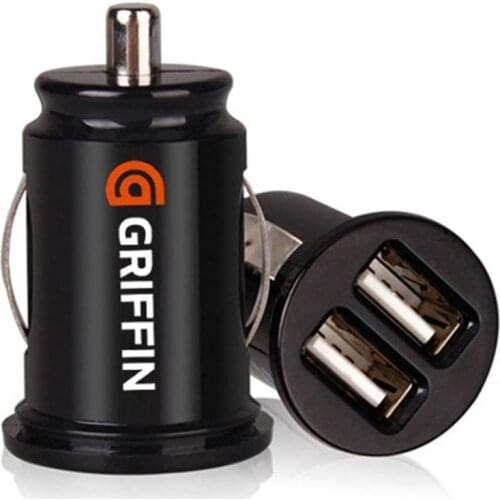 Mini Car Truck Dual 2 Port USB Charger Adapter For Phone Black 12V Power 2.4/3.2A USB car charger for mobile phone