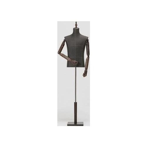 3style Male mannequin body half length model suit, trousers, Pants rack display clothing store wood dase Adjustable height D146