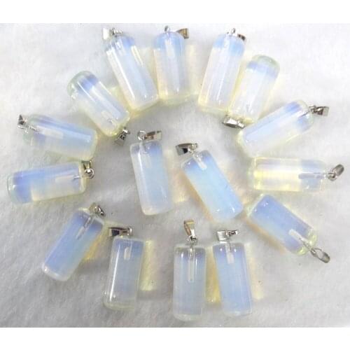 Natural stone Quartz Crystal Turquoises opal tiger eye cylinder pendants for diy jewelry making necklace Accessories12pcs A11