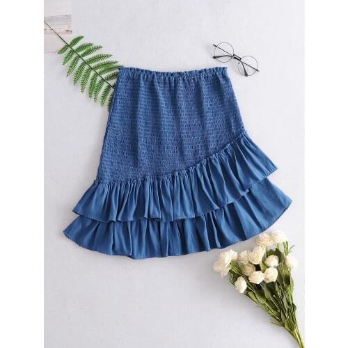 2020 new ins European and American womens layered elastic miniskirt skirt SG0130