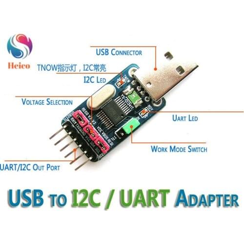 USB To TTL UART I2C Converter Adapter Module Serial Convertor With 6P DuPont Line/USB Extension Line for Arduino