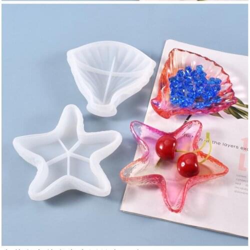 Transparent Silicone Mould Resin Decorative Craft DIY Starfish leaf storage plate Mold epoxy resin molds for jewelry