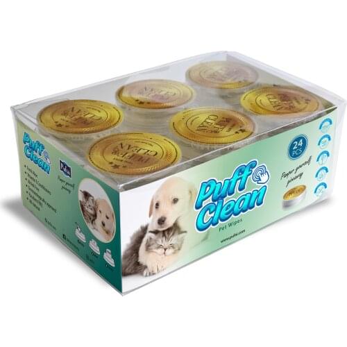 Pufai Puff Clean Pet Dog Cat Cleaning Paws Wipes Capsules 72 Cleaning Capsules in 3 Boxes