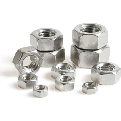 50pcs 304 Stainless Steel Hex Hexagon Nut for M1.6 M2 M2.5 M3 M4 M5 M6 Screw Bolt
