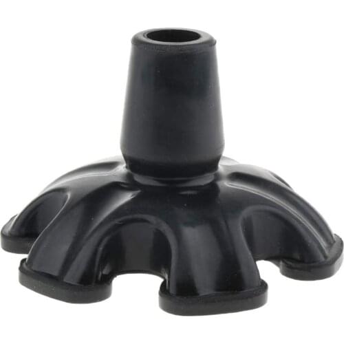 Tripod Quad Hexagonal Rubber Replacement Tip Tools End Caps For Cane Walking Stick Crutches 3/4 Inch 19mm - Black