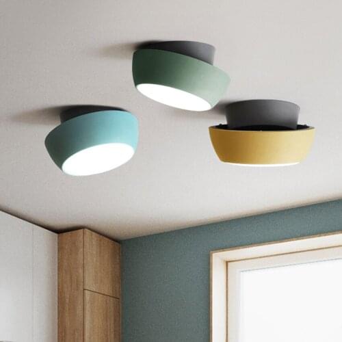Nordic LED Acrylic Ceiling Light Color Pizza Ceiling Lamp Lighting Modern Cafe Loft Living Room Lamp Bedroom Decor Light Fixture
