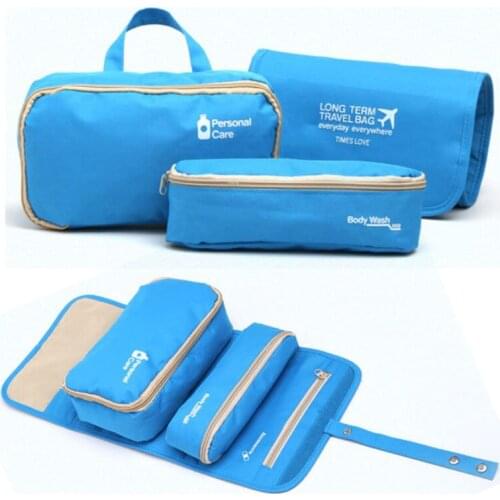 Three-piece cosmetic bag hanging three-in-one makeup organizer travel portable cosmetics storage bag