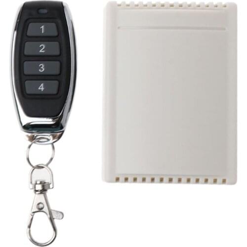 High Quality 1 Set Of DC12V 4Buttons Wireless Relay Radio Frequency Remote Control Switch Receiver Transmitter