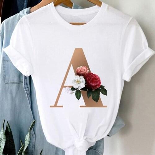 Women t shirt 2021 26 Letter Customization T-shirt Ladies Fashion Tops Female Tees Casual T shirt Short Sleeve t-shirt femme