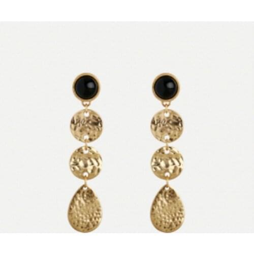 Korean Fashion Jewelry Irregular Geometric Statement Long Earrings Metal Wild Vintage Earrings Bohemian Women Earrings