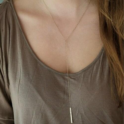 Simple Gold Silver Color Chain Long Bar Choker Necklace Circle Round Chocker Necklaces For Women collar collier