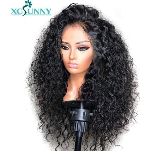 13x6 HD Lace Frontal Wig Curly Lace Front Human Hair Wigs Pre Plucked Deep Part 200% Remy Brazilian Glueless For Women Xcsunny