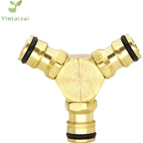 3-way Y Coupling Brass Coupler Hose Coupling Garden Watering Hose End Connectors Hose Fittings