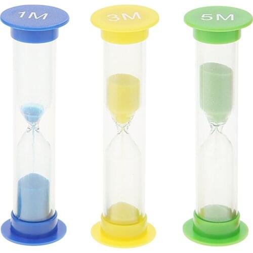 3pcs Delicate Design Colorful Sand Clock Timers Visual Hourglass Timer Clock Ornament Desk Decor Floating Illusion Time