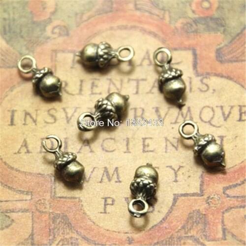 30pcs acorn Charms bronze tone 3D acorn Charms connector 12x5mm