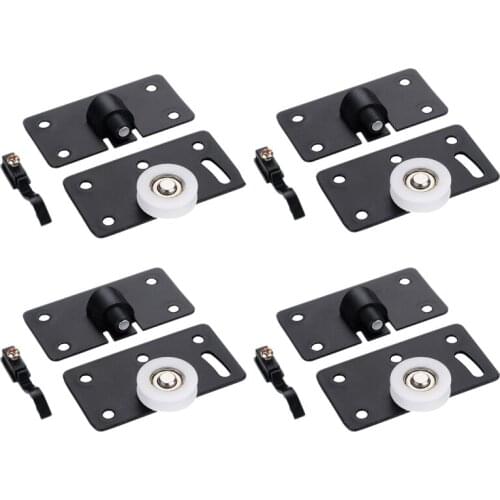 4Pcs/Set Iron Wardrobe Door Wheel Cabinet Wheel Cabinet Sliding Door Roller Set Drawer Door Pulley 3.3X1.8X0.1inch