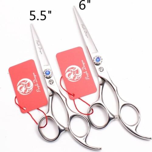 5.5" 6" 440C Blue GEM Purple Dragon Bang Cut Beauty Tools Professional Hairdressers Scissors Cutting Shears Hair Scissors Z9013