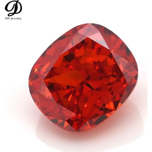 5A Rectangle Cushion Ice Cut Synthetic Cubic Zirconia Red Loose Stone