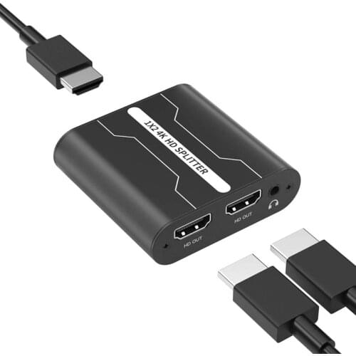 Audio Splitter 1 in 2 Out, Additional Audio Output Channel, Supports 4K x 2K @30Hz 1080P for Nintendo Switch PS4 TV