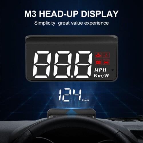 M3 Car Head-up Display Windshield HUD with KM/h MPH OBD2 Overspeed Warning Windshield Projector Auto Electronics for Car Trucks