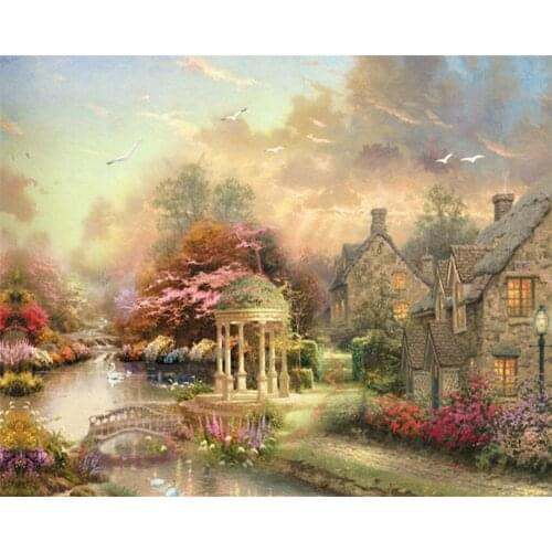 Beibehang Custom Wallpaper Living Room Bedroom Mural 3D Stereo Oil Painting TV Background Wall Pastoral Landscape 3d wallpaper