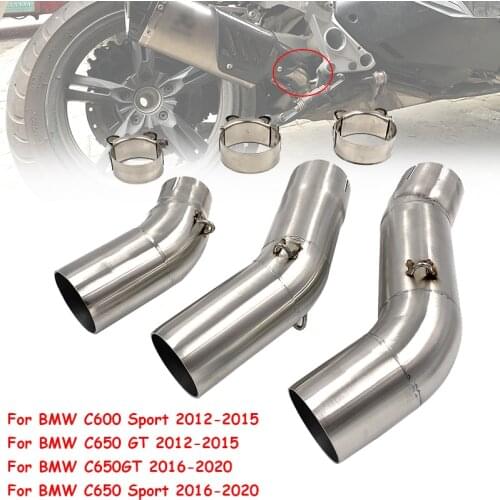 C600 SPORT C650GT 304 Stainless Steel moto Exhaust Muffler Middle Link Pipe Slip On for BMW C600 C650 Sport GT C650GT 2012-2020