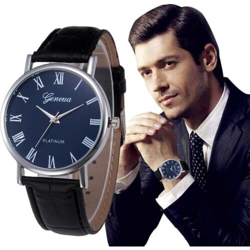 CCQ Men's Watch With Leather Strap