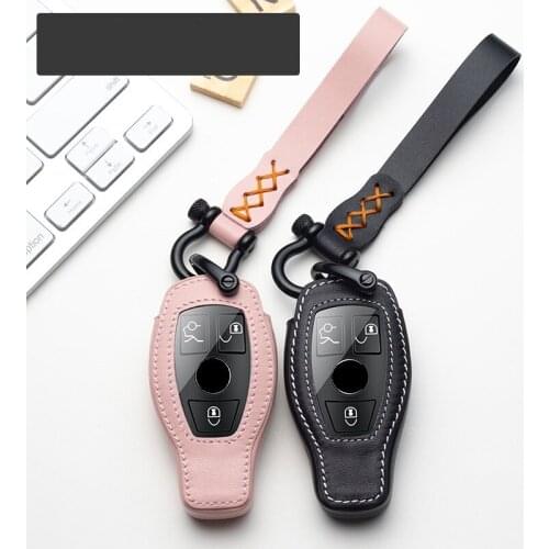 Car Genuine Leather Car Key Case Key Cover for Mercedes benz A B R G Class GLK GLA w204 W251 W463 W176