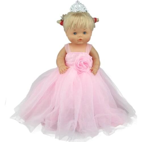 Elegant Pink Wedding Dress For 42cm Nenuco Doll 17 Inches Baby Girl Doll Clothes