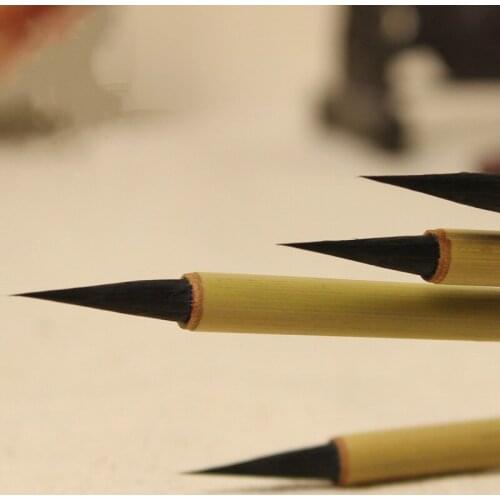 Rabbit Hair Brush Pen Chinese Small Regular Script Special Weasel Hair Writing Brush 3pcs Beginner Calligraphy Practice Brushes