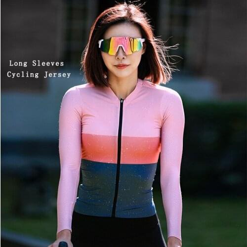 Summer Womens Cycling Team Long Sleeve Cross Country Bike Jersey Quick-Drying Breathable Roupa Ciclismo Feminina Tops