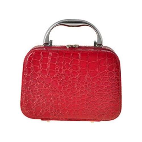 Hot Selling Personal Women Zipper Makeup Bag Crocodile Skin Toiletry Bags Storage Travel Pouch Cosmetic Bag With Make Up Mirror