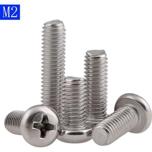 M2 X 0.4 ( 2mm ) 304 Stainless Steel Phillips Pan Head Machine Screws DIN 7985 A2-70
