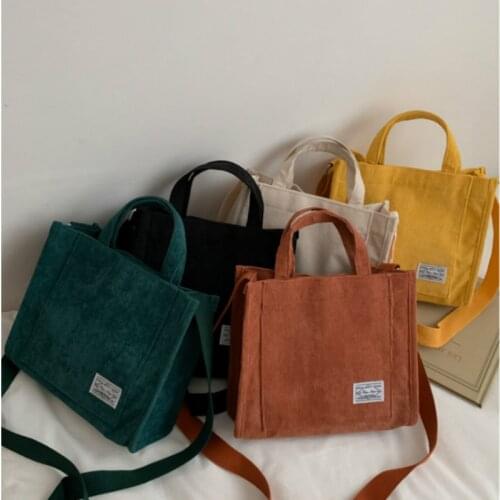 Fashion Handbags Corduroy Womens Bag 2021 New Trend Single Shoulder Bag Solid Color Buckle Messenger Bag Small Square Bag