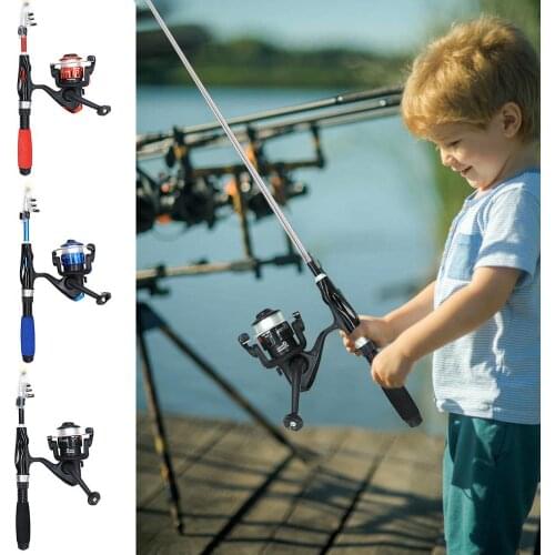 Mini Telescopic Fishing Pole Set With Reel Bait Box Fishing Rod Kit For Children Outdoor Portable Fishing Pole Set