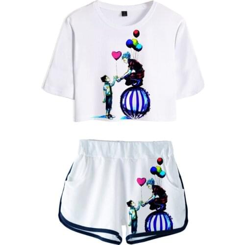 Novelty Anime Hunter X Hunter 3D Tracksuit Women Two Piece Set Shorts Outfits Killua Zoldyck HIsoka Cosplay Costumes girls