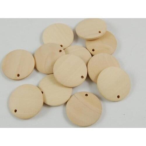 Wholesale Nature Wood Chips Charms Unfinished Geometric Round Wooden Beads for Earrings Jewelry Making DIY Decorative Pendant
