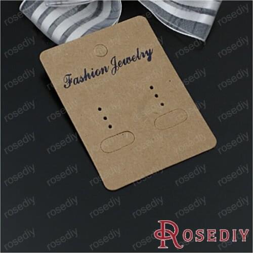 Wholesale 67*50mm Light Brown Paper Card +Plastic Pouch Packing bags for Earrings Diy Jewelry Findings 100 sets(JM5921)