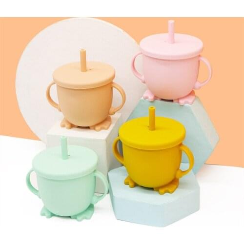 Maternal And Child Supplies Baby Children Silicone Penguin Shape Anti-Drop Learning Drinking Cup