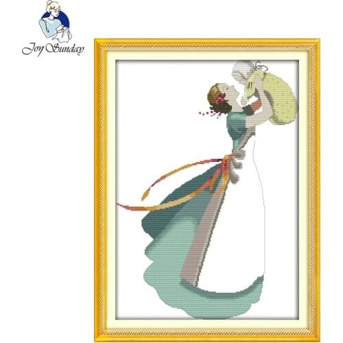 Joy Sunday The Deep Love of Mother and Son Chinese Cross Stitch Counted Print on Fabric 14CT11CT Cross Stitch Pattern Needlework