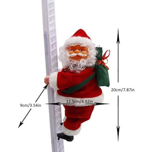 Santa Claus Christmas Ornament Electric Climbing Ladder Gifts Xmas Tree Hang Decor Kid Toys Christmas Decoration Dropship