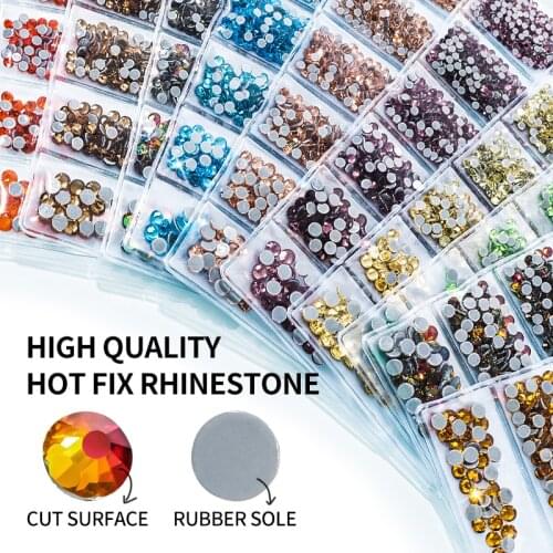 Strass Hotfix Rhinestones Top Quality DMC Clear Crystal Glass Rhinestones Iron On Rhinestones Hotfix For Fabric Garment SS6-SS20