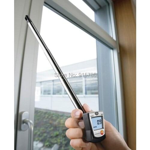 Testo 405-V1 Thermal Anemometer with Duct Holder Air/Wind flow volume Speed Temperature Meter Tester Testo405-V1