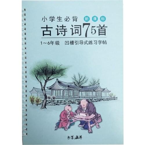 Students Chinese Character Copybook Ancient Poetry Reusable Handwriting Beginner Learning Education Practice Chinese Quaderno-DI