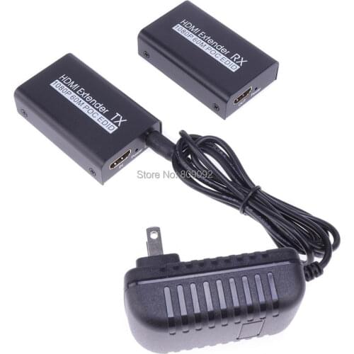 HDMI Extender 1080P@50/60Hz 60M HDMI Repeater (TX and RX) Over Cat6 Cat7 RJ45 to HDMI Converter for PC TV