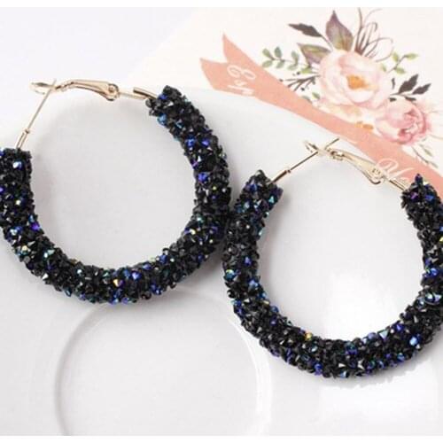 Vintage Korean Large Earrings For Women Womens Fashion Gold Cubic Zirconia Drop Earring Geometric Earrings Jewelry 2021