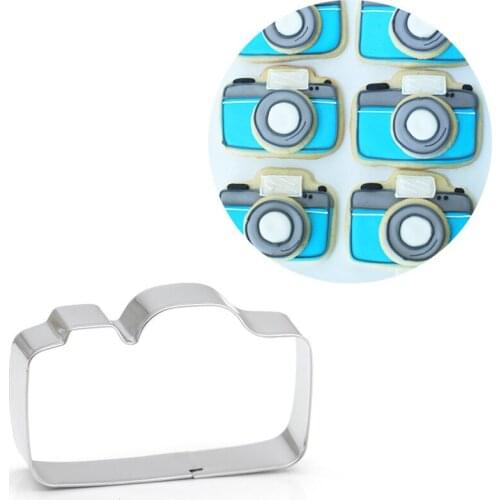 1 pcs Camera Stainless Steel Cute Cutting biscuit mould cake moulds fruit sugar mold baking tools