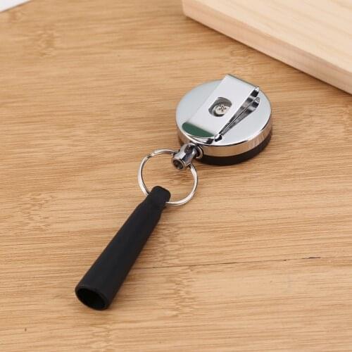 1pcs Camping Duty Retractable Pen Pull Holder Reel Carpenter Outdoor Pencils Anti Lost Rope Key Belt Ring Clip Telescopic Cover